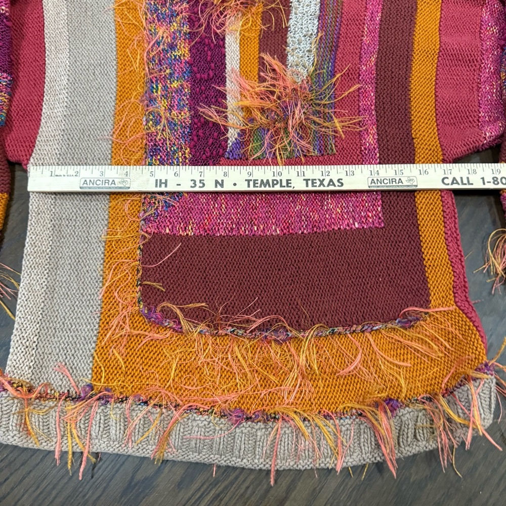 Colorful Patchwork Sweater Boho - image 4